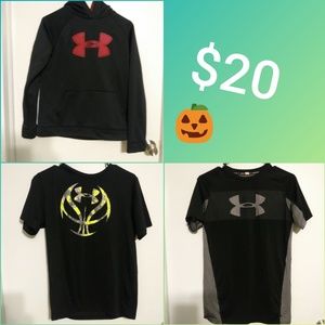 Under armour lot of 3 boys xl 14/16 hoodie shirt